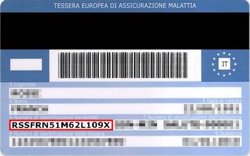 Codice Fiscale Esempio